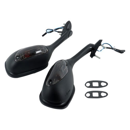Solid Spare Black Mirrors Smoke Turn Signals For Suzuki GSXR 600 750 1000 2005-2015 New