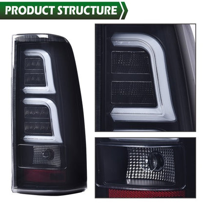Solid Spare Fit For 1999-2006 Chevy Silverado LED Tail Lights Lamps Left+Right Black Smoke