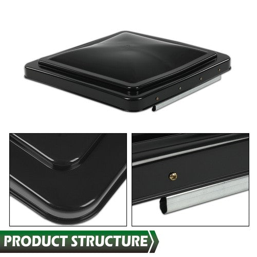 Solid Spare 2 pack 14"X14" Replacement RV Roof Vent Cover Black Camper (Trailer) Vent Cover