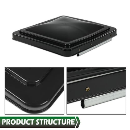Solid Spare 2 pack 14"X14" Replacement RV Roof Vent Cover Black Camper (Trailer) Vent Cover