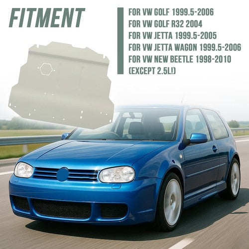 Solid Spare Skid Plate Belly Pan Aluminum For 99-10 VW Volkswagen Golf Jetta MK4 New Beetle