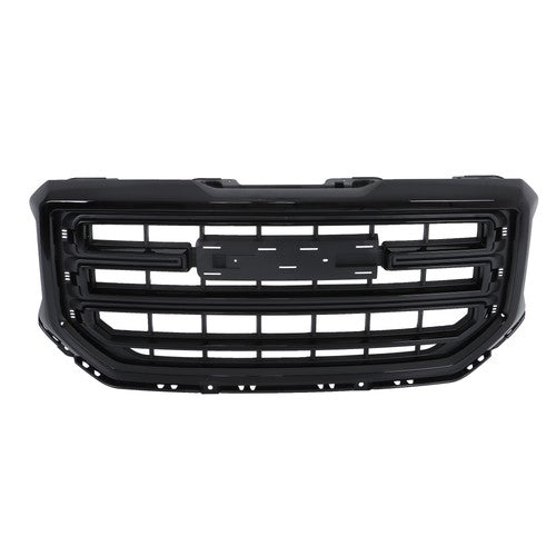 Solid Spare Fit For GMC Sierra 1500 2016 2017 2018 Gloss Black Plastic Front Bumper Grille
