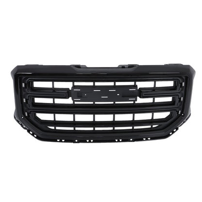 Solid Spare Fit For GMC Sierra 1500 2016 2017 2018 Gloss Black Plastic Front Bumper Grille