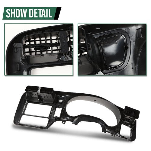 Solid Spare Fit For 98-05 S10 Blazer Jimmy Sonoma Double Din Dash Radio Cluster Bezel Black