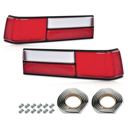 Solid Spare Fit For 87-93 Ford Mustang Fox Body LX Style Tail Light Lens Left+Right