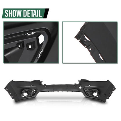 Solid Spare Fit For 19-23 Jeep Cherokee Front Upper Bumper Cover W/ Park Assist CH1014141