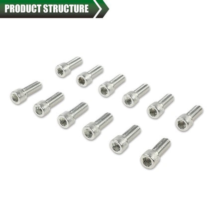 Solid Spare Set Of 12 Chrome Intake Manifold Bolts Fit For 283 327 350 400 Small Block Chevy