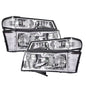 Solid Spare Clear Chrome Headlights Bumper Lights Fit For 04-12 GMC Canyon Chevy Colorado