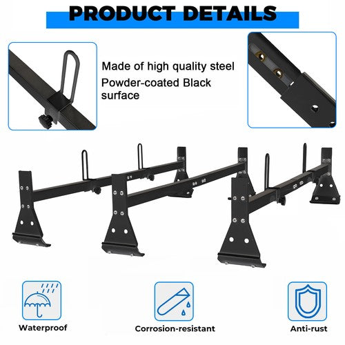 Solid Spare 59" 800lbs For Chevy Express Fullsize Van 3 bar 96-23 Ladder Roof Rack Cross Bar