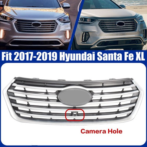 Front Upper Grille W/ Camera Hole For 2017-2019 Hyundai Santa Fe XL 86350B8BB0