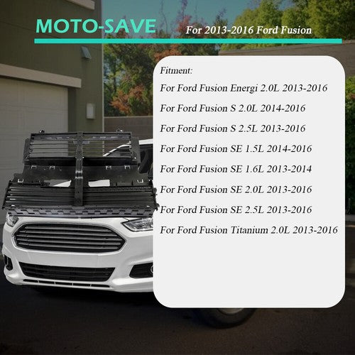 Solid Spare Fit For Ford Fusion 2.0L 2013-2016 Front Grille Radiator Shutter DS7Z-8475-A