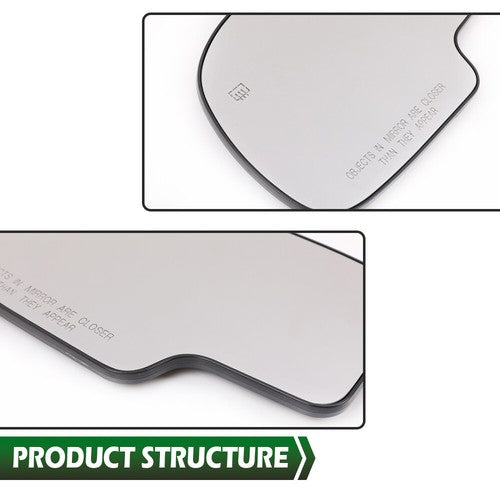 Solid Spare Mirror Glass Power Heated LH RH Pair Fit For Chevy Silverado GMC Yukon Avalanche