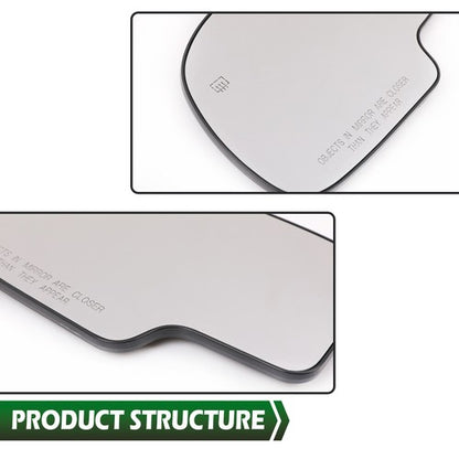 Solid Spare Mirror Glass Power Heated LH RH Pair Fit For Chevy Silverado GMC Yukon Avalanche