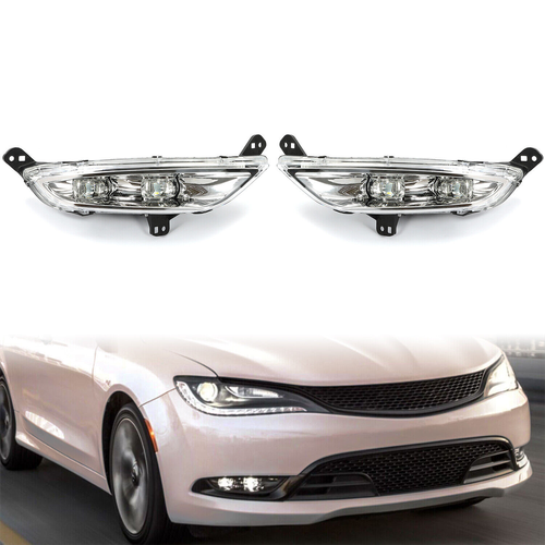 Solid Spare For 15-16 Chrysler 200 [Direct Replacement] Fog Light Bumper Lamp LED LH+RH Side