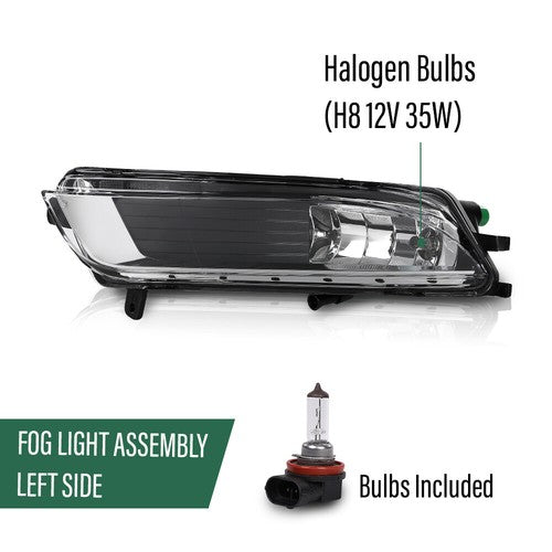 Solid Spare Fit For 13-17 VW Volkswagen CC Bumper Fog Light Driving Lamp W/ Bulb Left