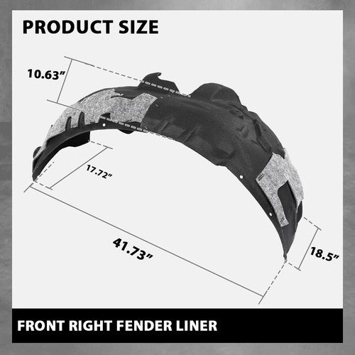 Solid Spare Fit For 12-18 Audi A7 Quattro S7 RS7 Front Fender Liner Splash Shield Right Side