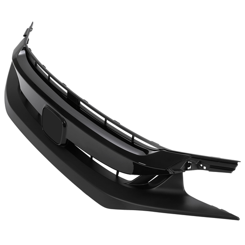 Fit 2019-21 Honda Civic Sedan Matte Mesh Front Bumper Glossy Black Grille Grill