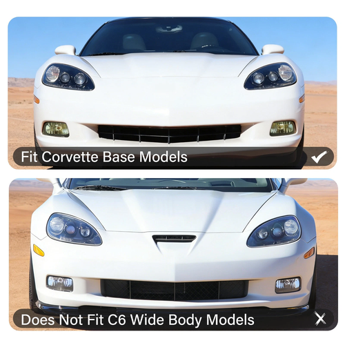 Solid Spare For 2005-2013 Corvette C6 Base ZR1 Style Side Skirts & Rear Trunk Wing Spoiler