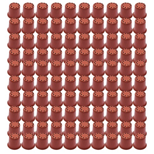 Solid Spare 100 Pack Plastic Plant Flower Starting Pots Plant Nursery Seedlings 16×14×11cm
