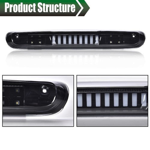 Solid Spare Fit For 07-14 Silverado Sierra Smoke/Black LED Third Brake Light Cargo Lamp