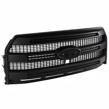 For Ford F-150 Platinum 2015-2017 Front Upper Grille W/ Camera Hole Matte Black