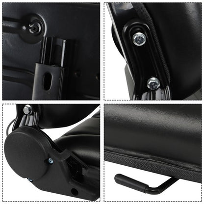 Solid Spare Universal Fold Down Forklift Seat with Adjustable Angle Back,Micro Switch Black