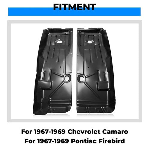 Solid Spare Pair Full Length Front Floor Pan Rust Repair For Camaro Firebird 67 68 69 Steel