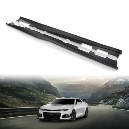 Solid Spare ZL1 Style Side Skirts Extension Rocker Panels For 16-23 Chevy Camaro RS SS LT LS