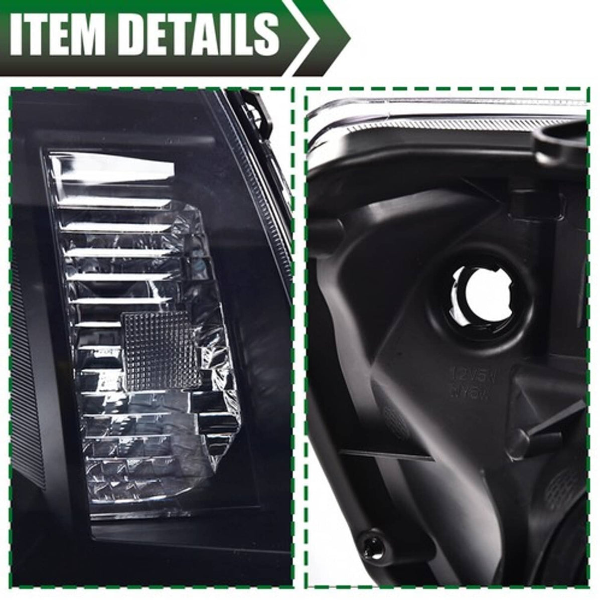 Solid Spare Smoke/Black Headlights Assembly Left & Right Fit For 2005-2011 Toyota Tacoma