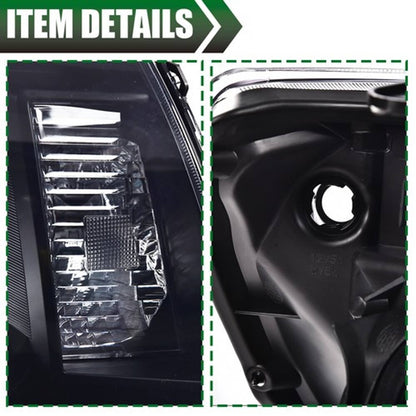 Solid Spare Smoke/Black Headlights Assembly Left & Right Fit For 2005-2011 Toyota Tacoma