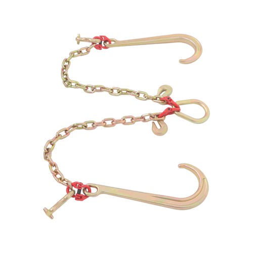 Solid Spare 5/16in*2ft G80 Chain Double Limb Hook Chain Fracture Strength 9260lbs T J Hook