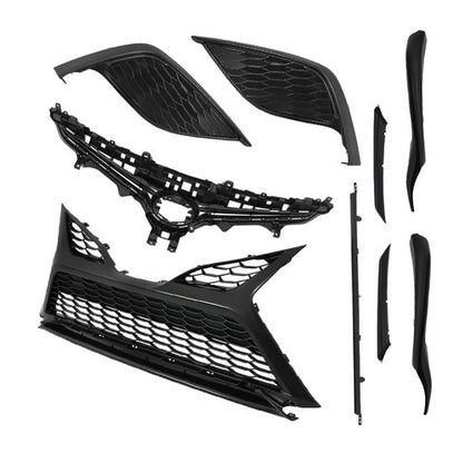 Solid Spare Black For Toyota Camry SE 2021-2023 9pcs Fog Light Bezel Set Front Grille Trim