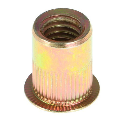 Solid Spare Steel Rivet Nut Rivnut Insert Nutsert 3/8-16 3/8 Carbon Steel Zinc Plated 50Pcs