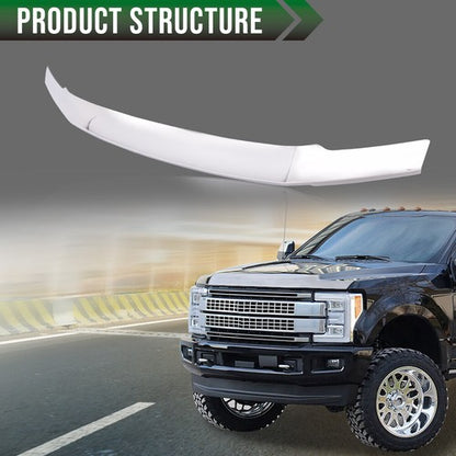 Solid Spare Fit For 2017-2020 Ford F250 F350 Super Duty Hood Deflector Bug Shield Chrome