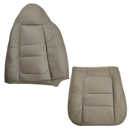 For 2001 Ford F250 F350 Front Left Driver Bottom & Top Leather Seat Cover Tan
