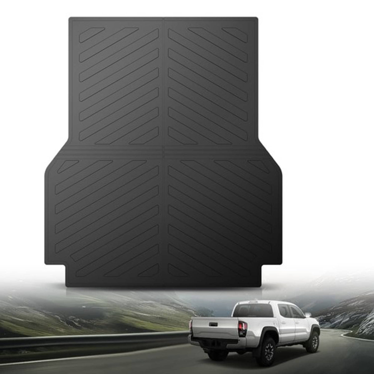 Solid Spare Fit For 2005-2023 Toyota Tacoma 5FT All Weather TPE Truck Bed Mat Protection