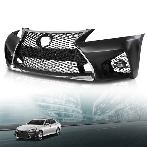 Solid Spare Front Bumper Full Kit Fit For 13-15 Lexus GS GS350 GS450 Conversion to 16+ GS F