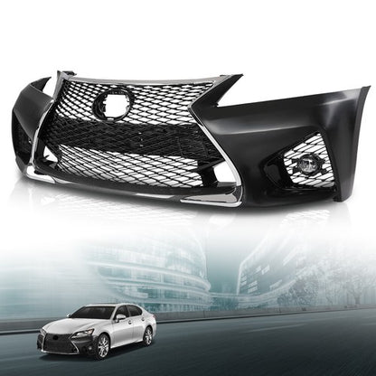 Solid Spare Front Bumper Full Kit Fit For 13-15 Lexus GS GS350 GS450 Conversion to 16+ GS F