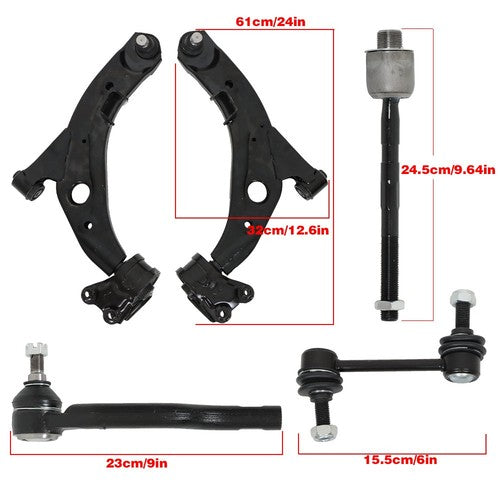 Solid Spare EV800576 Front Lower Control Arms Tierods Sway Bar Links For Lincoln 2007-2014