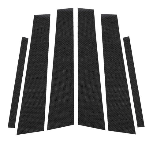 Solid Spare Fit For 2006-2011 BMW 3-Series E90 Door Trim Cover 6PC Carbon Look Pillar Posts