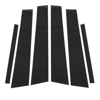 Solid Spare Fit For 2006-2011 BMW 3-Series E90 Door Trim Cover 6PC Carbon Look Pillar Posts