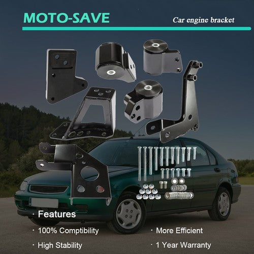 Solid Spare Fit For 92-95 Civic EG K20 K24 K-Series DC2 EG6 DC K-Series Engine Mounts Black