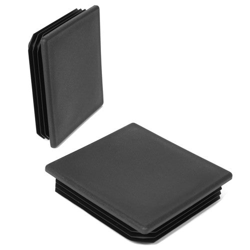 Solid Spare Pair 4" Black Square Rubber Bumper Plug End Cap Cover For RV Camper Trailer
