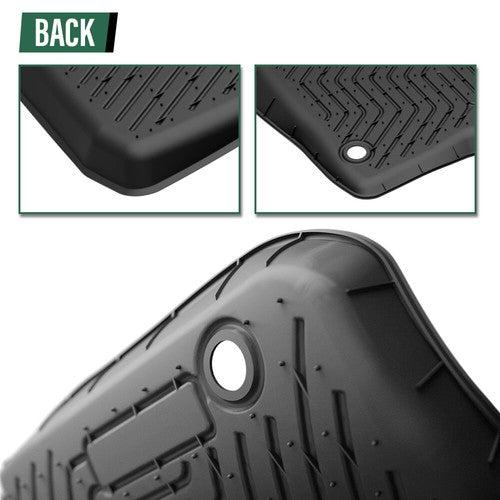 Solid Spare Fit For 16-24 Jeep Grand Cherokee Dodge Durango All Weather TPE Floor Mats Liner