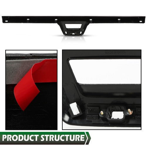 Solid Spare For 07-13 Avalanche Escalade Rear Tailgate Spoiler Molding Trim w/ Camera Hole
