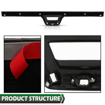 Solid Spare For 07-13 Avalanche Escalade Rear Tailgate Spoiler Molding Trim w/ Camera Hole