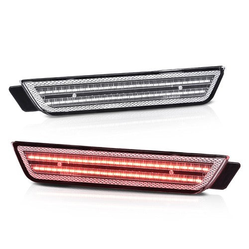 Solid Spare Fit For 10-15 Chevrolet Camaro Clear LED Side Marker Lights Rear Left+Right
