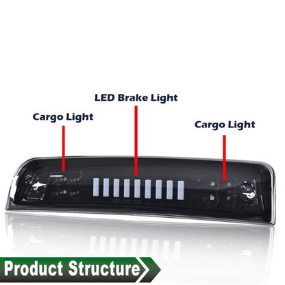 Solid Spare Smoke/Black LED 3rd Brake Tail Light Fit For 2009-2018 Dodge Ram 1500 2500 3500