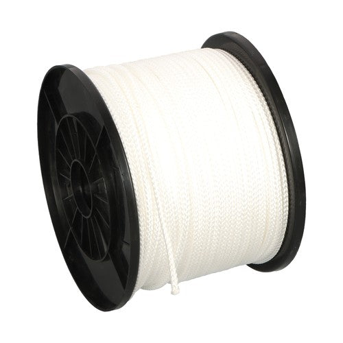 Solid Spare 3/16" x 500Ft White Hollow Braid Polypropylene Rope For Indoor & Outdoor