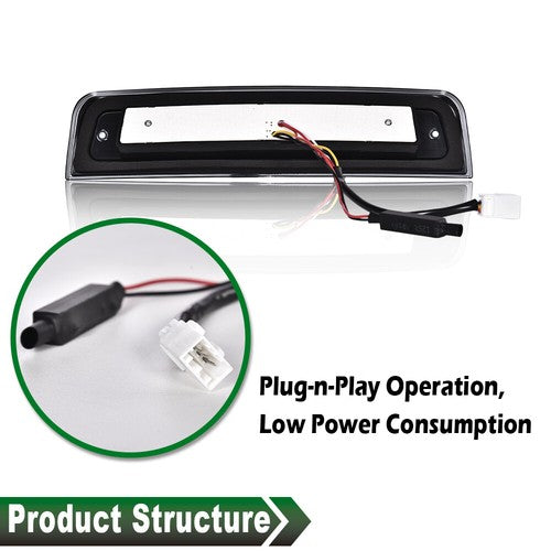 Solid Spare Fit For 2009-2018 Dodge Ram 1500 2500 3500 Clear LED 3rd Brake Light Cargo Lamp